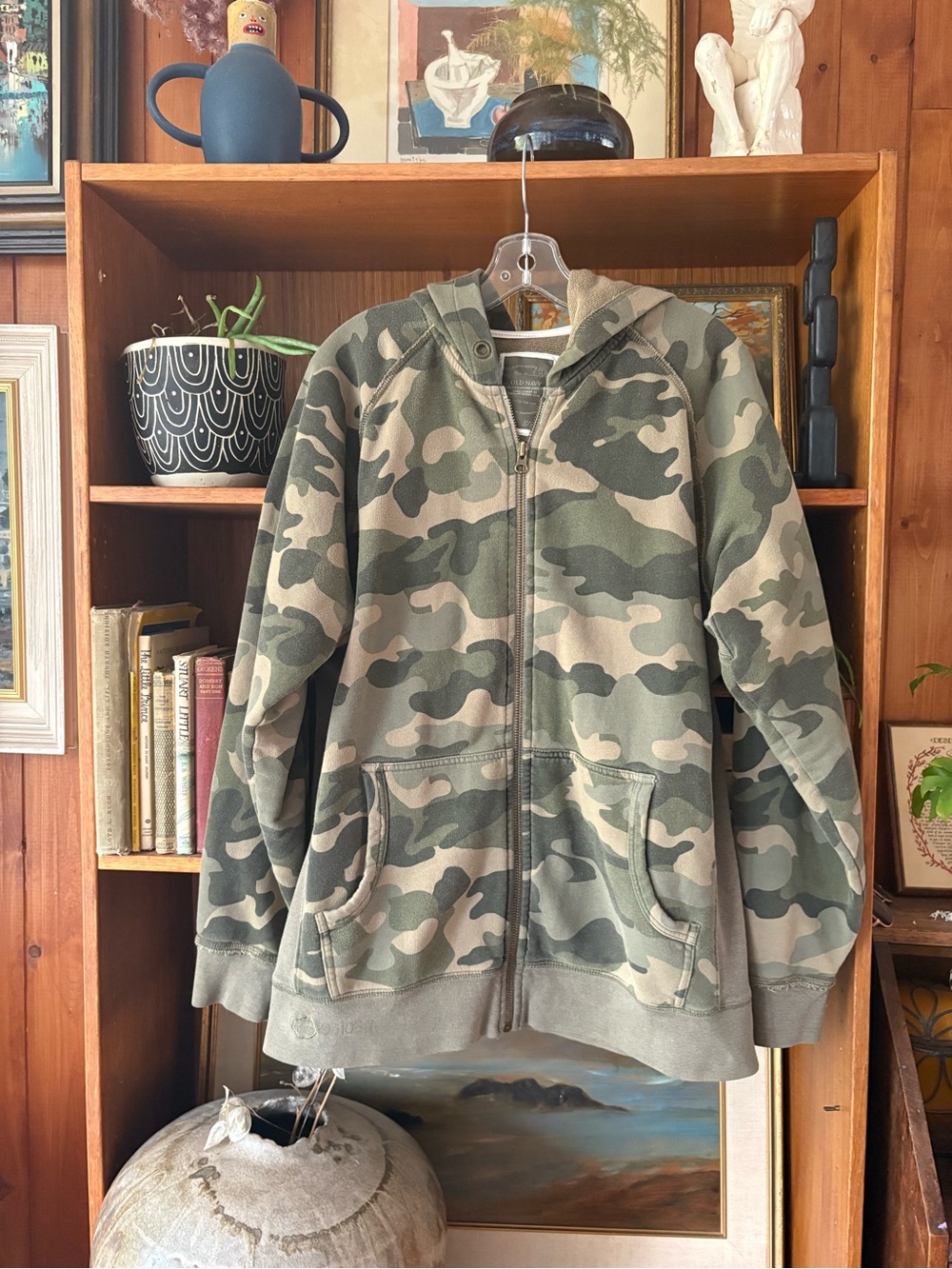 Y2K Grunge Camo Vintage Old Navy Hoodie XL